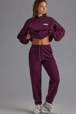 Oh Polly Tracksuits | Matching Sets^Relaxed Mid-Rise Joggers in Grape