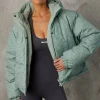 Oh Polly Coats^Reversible Hooded Puffer Jacket in Iceberg Green IcebergGreen