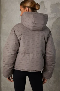Oh Polly Coats^Reversible Hooded Puffer Jacket in Warm Grey WarmGrey