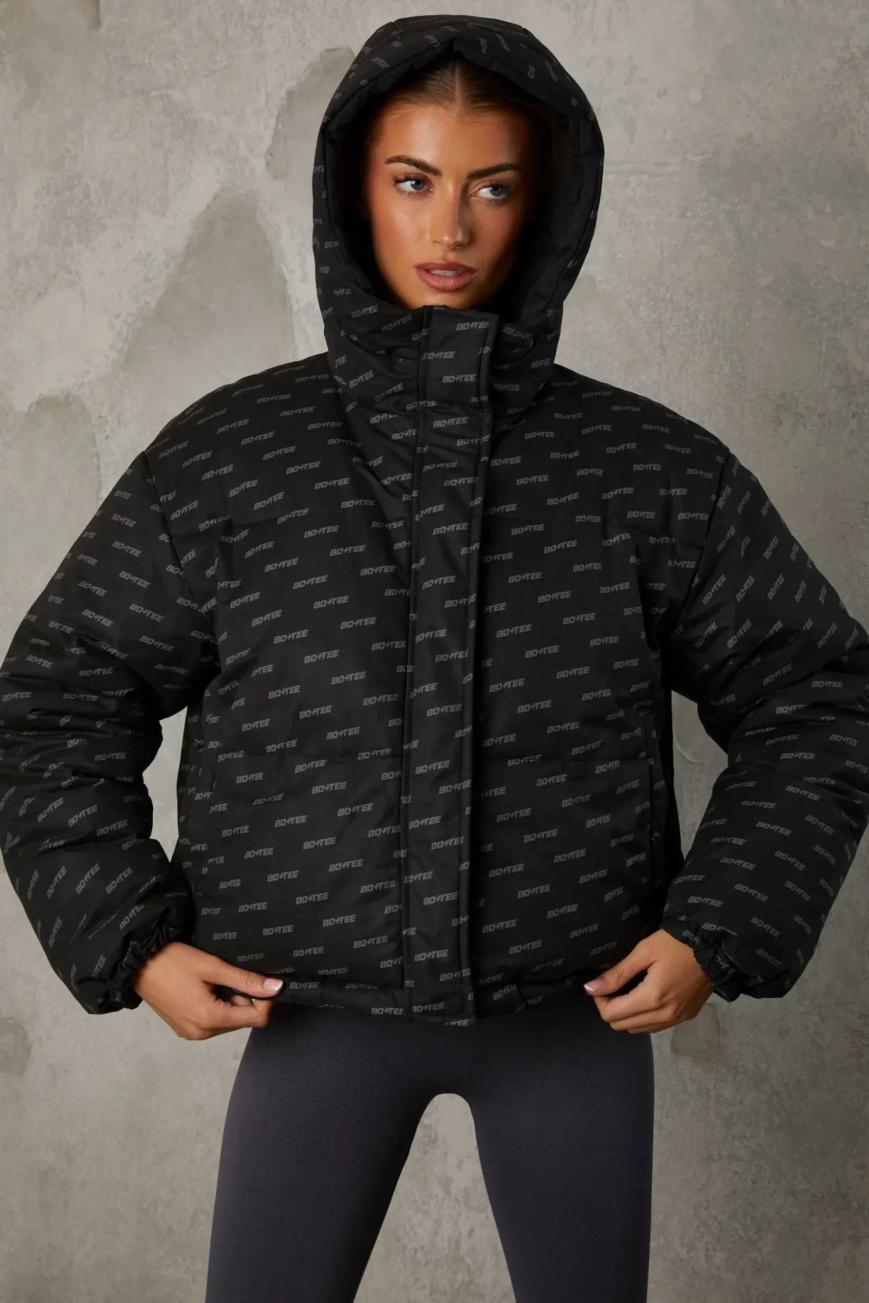 Oh Polly Coats^Reversible Hooded Puffer Jacket in Black