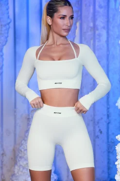 Oh Polly Women'S Clothing Sale - $65 And Under | Women'S Clothing Sale - $40 And Under^Ribbed Biker Shorts in White