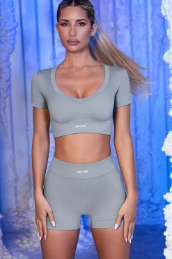 Oh Polly Women'S Clothing Sale - $65 And Under | Women'S Clothing Sale - $40 And Under^Ribbed Mini Shorts in Grey