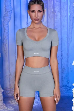 Oh Polly Women'S Clothing Sale - $65 And Under | Women'S Clothing Sale - $40 And Under^Ribbed Mini Shorts in Grey