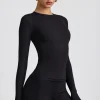 Oh Polly Tops | Elevated Essentials^Ribbed Modal Crew Neck Top in Black