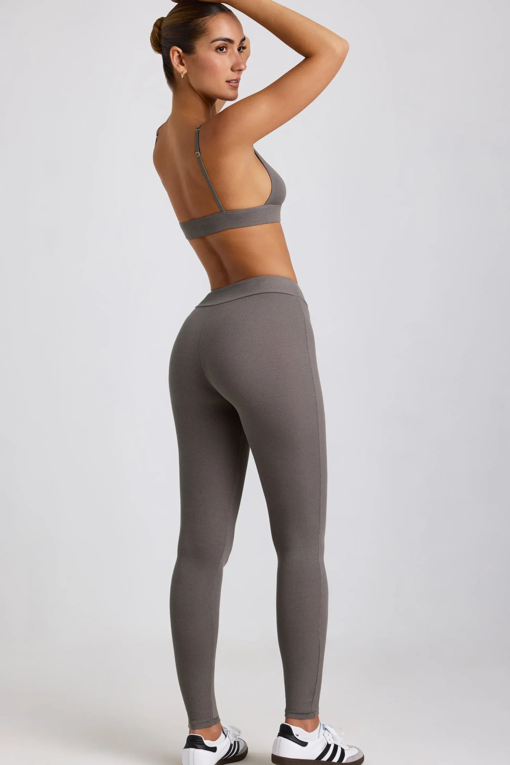 Oh Polly Bottoms | Co-Ords^Ribbed Modal High Waist Leggings in Grey