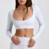 Oh Polly Women'S Clothing Sale - $65 And Under | Women'S Clothing Sale - $40 And Under^Ribbed Modal Lace-Trim Crop Top in Grey