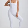 Oh Polly Jumpsuits & Unitards | Elevated Essentials^Ribbed Modal Lace-Trim Jumpsuit in Grey