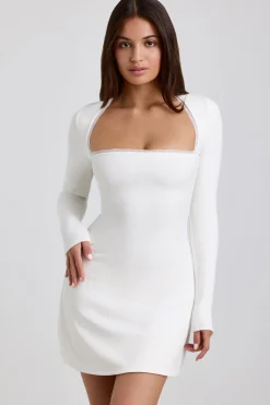 Oh Polly Tencel™ Modal Dresses^Ribbed Modal Lace-Trim Mini Dress in White