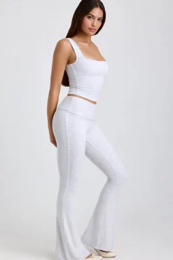 Oh Polly Co-Ords | Tops^Ribbed Modal Lace-Trim Tank Top in Grey