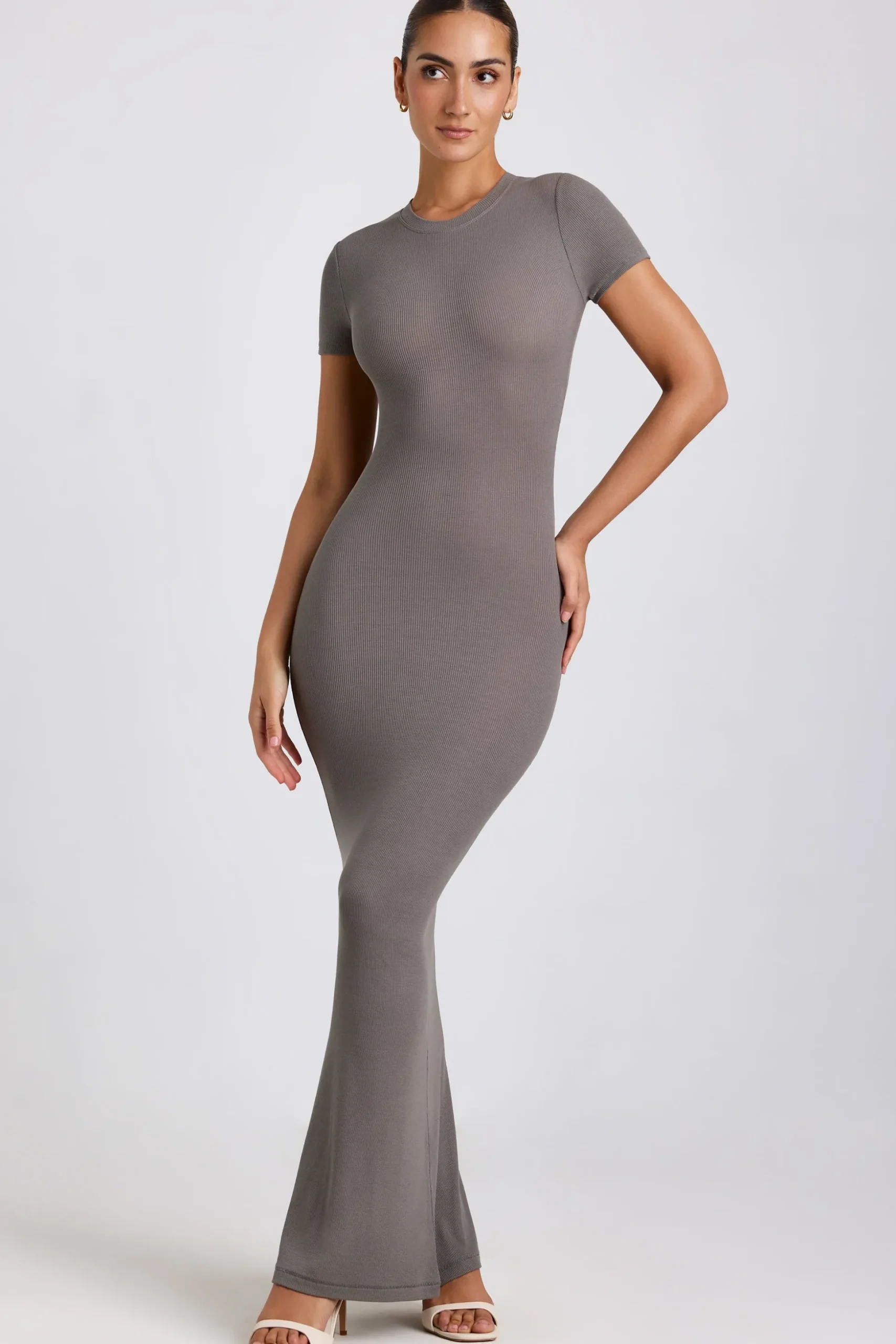 Oh Polly Elevated Essentials | Fall Outfits^Ribbed Modal Maxi Dress in Grey