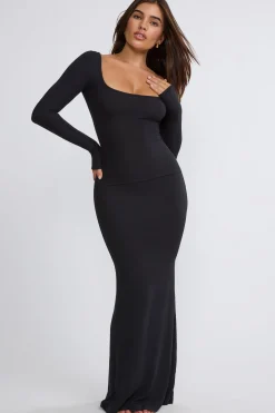 Oh Polly Skirts & Skorts | Co-Ords^Ribbed Modal Mid Rise Maxi Skirt in Black