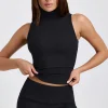 Oh Polly Bottoms | Co-Ords^Ribbed Modal Mid-Rise Foldover Shorts in Black