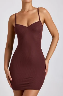 Oh Polly Women'S Clothing Sale - $65 And Under | Women'S Clothing Sale - $40 And Under^Ribbed Modal Mini Dress in Chocolate