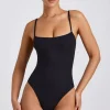Oh Polly Women'S Clothing Sale - $65 And Under | Women'S Clothing Sale - $40 And Under^Ribbed Modal Square Neck Bodysuit in Black