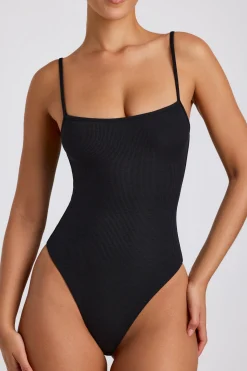 Oh Polly Women'S Clothing Sale - $65 And Under | Women'S Clothing Sale - $40 And Under^Ribbed Modal Square Neck Bodysuit in Black