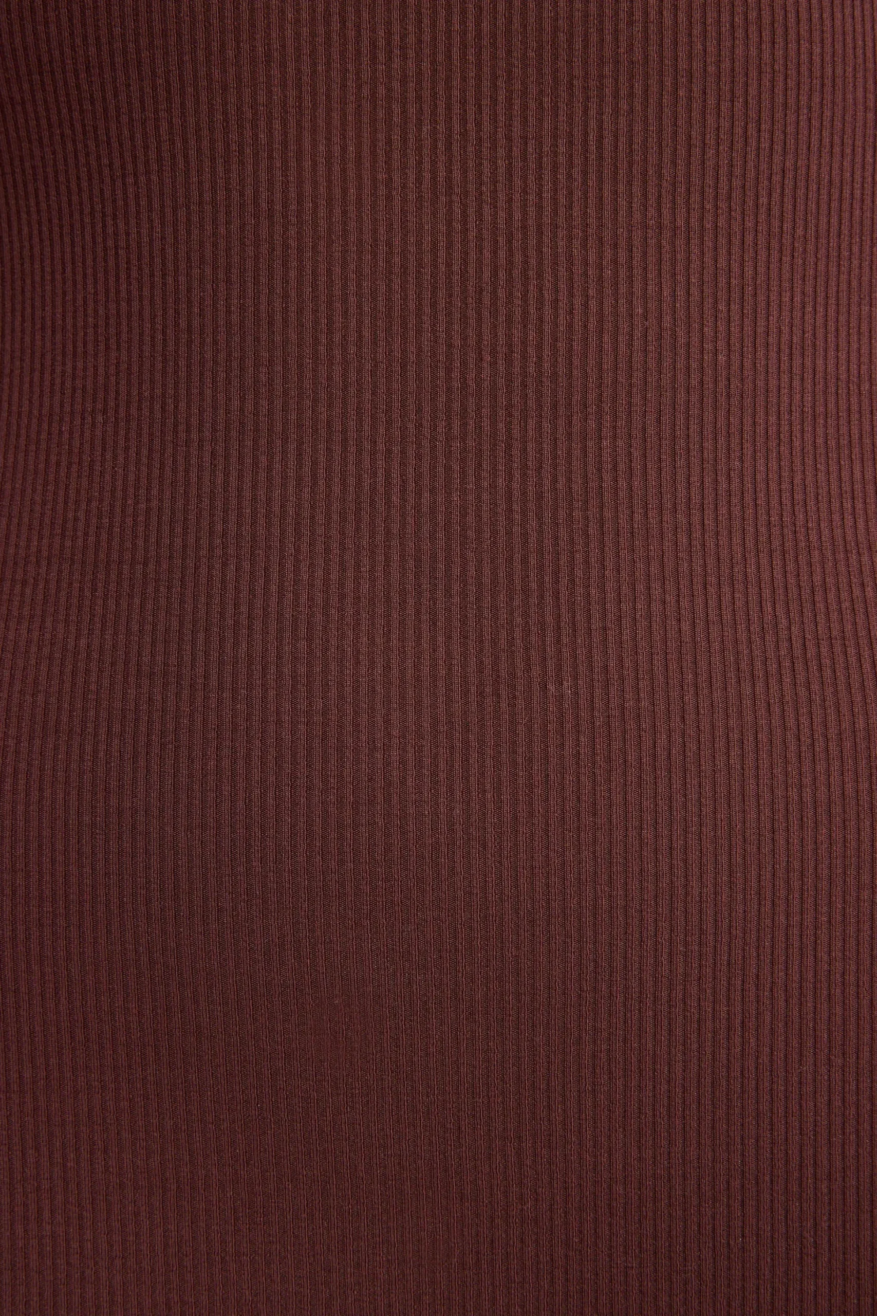 Oh Polly Tencel™ Modal Dresses^Ribbed Modal Square Neck Maxi Dress in Chocolate