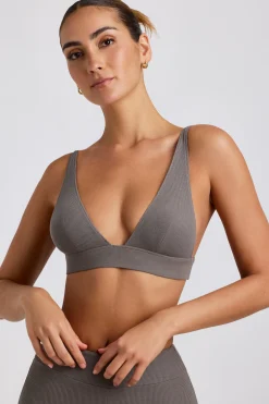 Oh Polly Women'S Clothing Sale - $65 And Under | Women'S Clothing Sale - $40 And Under^Ribbed Modal Triangle Bralette in Grey