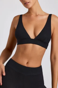 Oh Polly Women'S Clothing Sale - $65 And Under | Women'S Clothing Sale - $40 And Under^Ribbed Modal Triangle Bralette in Black