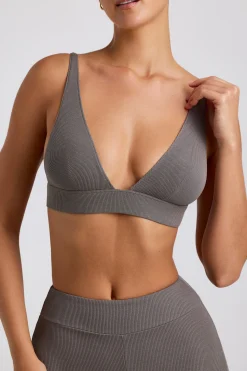 Oh Polly Women'S Clothing Sale - $65 And Under | Women'S Clothing Sale - $40 And Under^Ribbed Modal Triangle Bralette in Grey