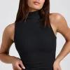 Oh Polly Co-Ords | Tops^Ribbed Modal Turtleneck Tank Top in Black