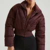 Oh Polly Outerwear | Fall Outfits^Ribbed Puffer Jacket in Brown