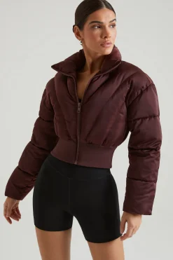 Oh Polly Outerwear | Fall Outfits^Ribbed Puffer Jacket in Brown