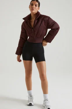 Oh Polly Outerwear | Fall Outfits^Ribbed Puffer Jacket in Brown