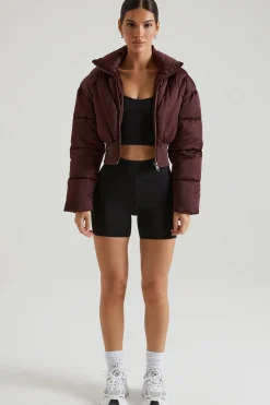 Oh Polly Outerwear | Fall Outfits^Ribbed Puffer Jacket in Brown