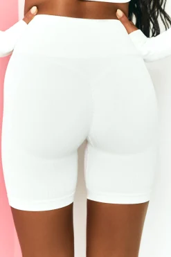 Oh Polly Women'S Clothing Sale - $65 And Under | Women'S Clothing Sale - $40 And Under^Ribbed Tie Front Cycling Shorts in White