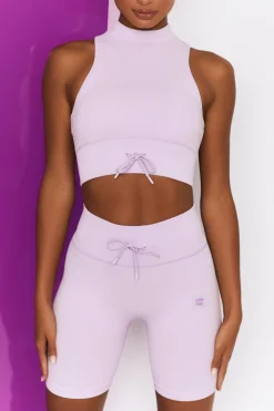 Oh Polly Women'S Clothing Sale - $65 And Under | Women'S Clothing Sale - $40 And Under^Ribbed Tie Front Cycling Shorts in Lilac
