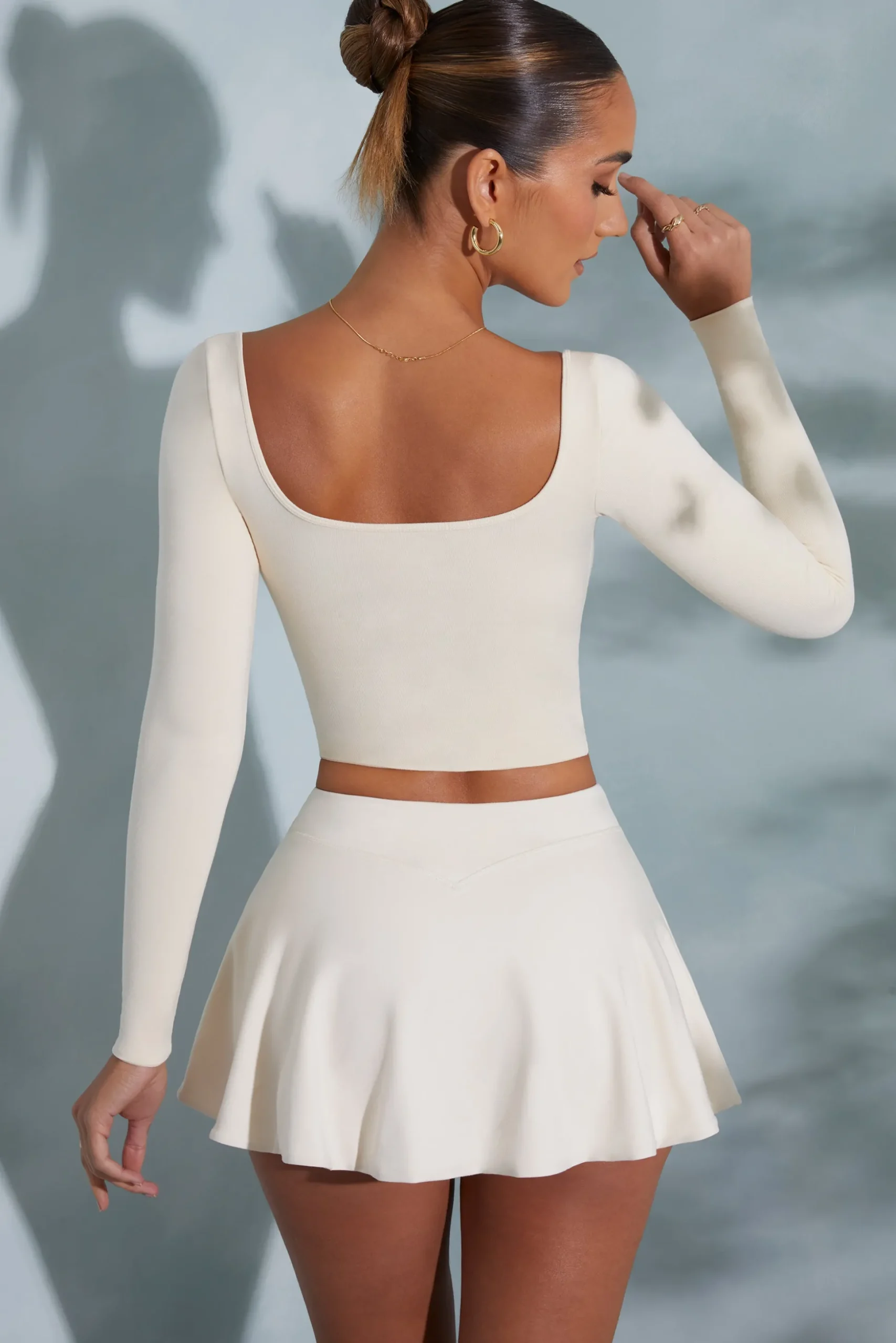 Oh Polly Tops | Elevated Essentials^Rounded Square Neck Long Sleeve Top in Ivory