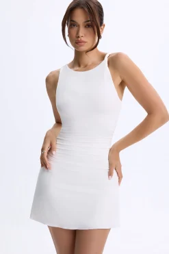 Oh Polly Skirts & Skorts | Elevated Essentials^Ruched A-Line Micro Mini Dress in White