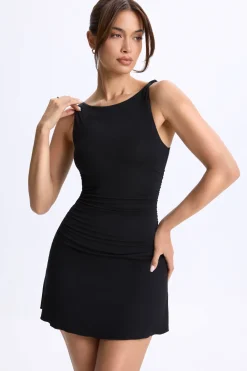 Oh Polly Skirts & Skorts | Elevated Essentials^Ruched A-Line Micro Mini Dress in Black