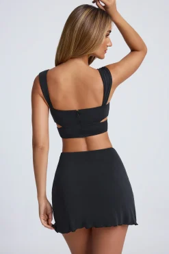 Oh Polly Skirts & Skorts | Bottoms^Ruched A-Line Mini Skirt in Black