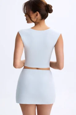 Oh Polly Women'S Clothing Sale - $65 And Under | Women'S Clothing Sale - $40 And Under^Ruched Cap-Sleeve Top in Dusty Blue DustyBlue