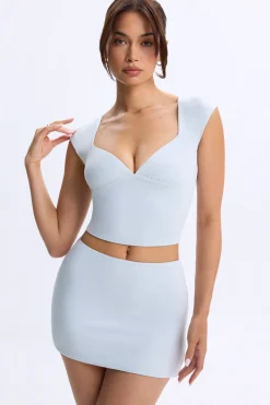Oh Polly Women'S Clothing Sale - $65 And Under | Women'S Clothing Sale - $40 And Under^Ruched Cap-Sleeve Top in Dusty Blue DustyBlue