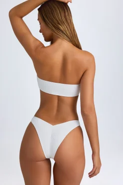 Oh Polly Bikini Sets | Bikini Bottoms^Ruched Cheeky Bikini Bottoms in White