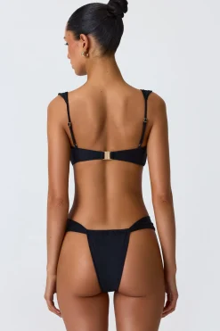 Oh Polly Bikini Sets | Bikini Bottoms^Ruched Cheeky Bikini Bottoms in Black
