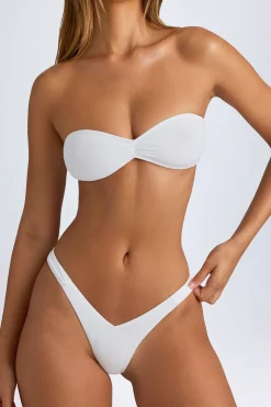 Oh Polly Bikini Sets | Bikini Bottoms^Ruched Cheeky Bikini Bottoms in White