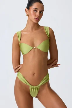 Oh Polly Bikini Sets | Bikini Bottoms^Ruched Cheeky Bikini Bottoms in Pear Green PearGreen
