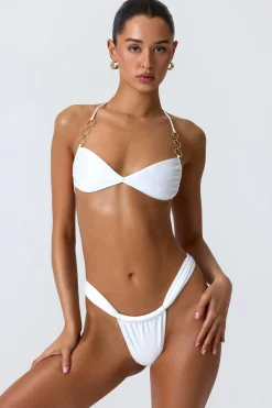 Oh Polly Bikini Sets | Bikini Bottoms^Ruched Cheeky Bikini Bottoms in White
