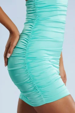 Oh Polly Women'S Clothing Sale - $65 And Under | Women'S Clothing Sale - $40 And Under^Ruched Cut Out Mini Dress in Aqua