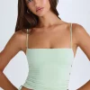 Oh Polly Co-Ords | Tops^Ruched Cut-Out Top in Green