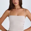 Oh Polly Co-Ords | Tops^Ruched Cut-Out Top in Taupe