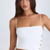 Oh Polly Co-Ords | Tops^Ruched Cut-Out Top in White