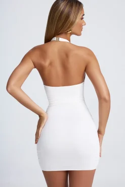 Oh Polly Night Out | Bride To Be^Ruched Halterneck Mini Dress in White