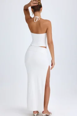 Oh Polly Skirts & Skorts | Bottoms^Ruched Maxi Skirt in White