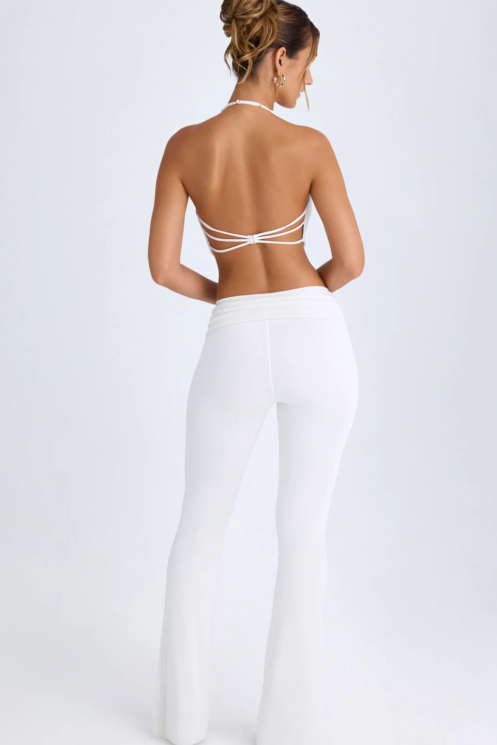 Oh Polly Bottoms | Co-Ords^Ruched Mid-Rise Trousers in White