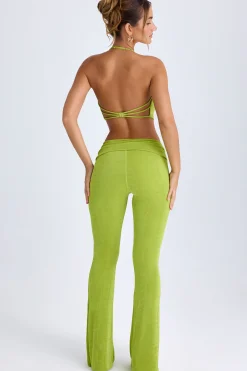 Oh Polly Co-Ords | Bottoms^Ruched Mid-Rise Trousers in Pear Green PearGreen