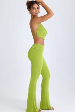 Oh Polly Co-Ords | Bottoms^Ruched Mid-Rise Trousers in Pear Green PearGreen